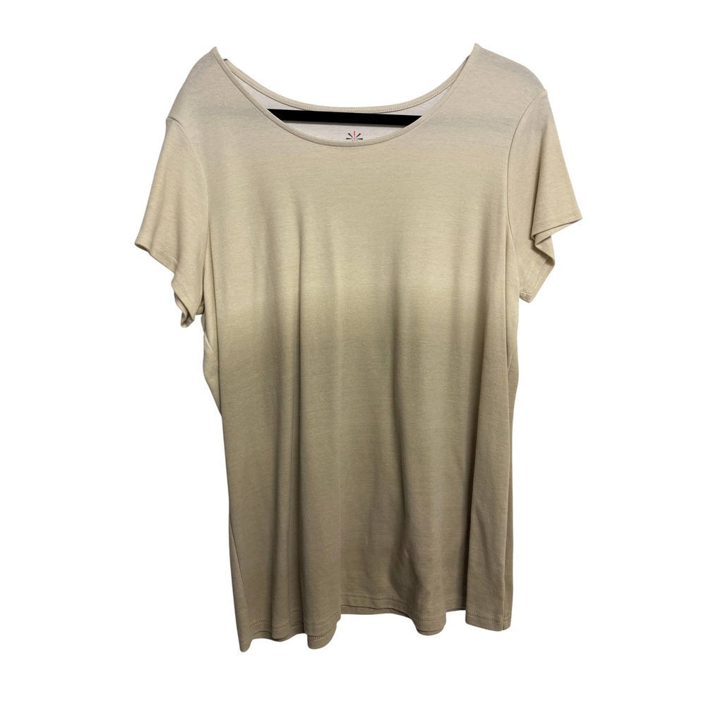 Isaac Mizrahi Live Ivory Short Sleeve‎ Shirt Women's Size 1X